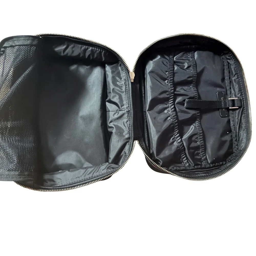 Kate Spade Dawn Dusk‎ Buds Ditsy Travel Cosmetic Toiletry Make Up Case Black